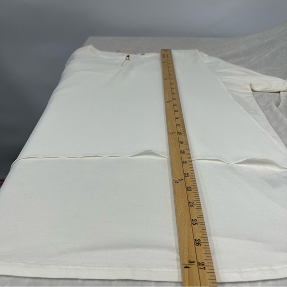 Soft Surroundings large cream overlay sheer top - Picture 9 of 9